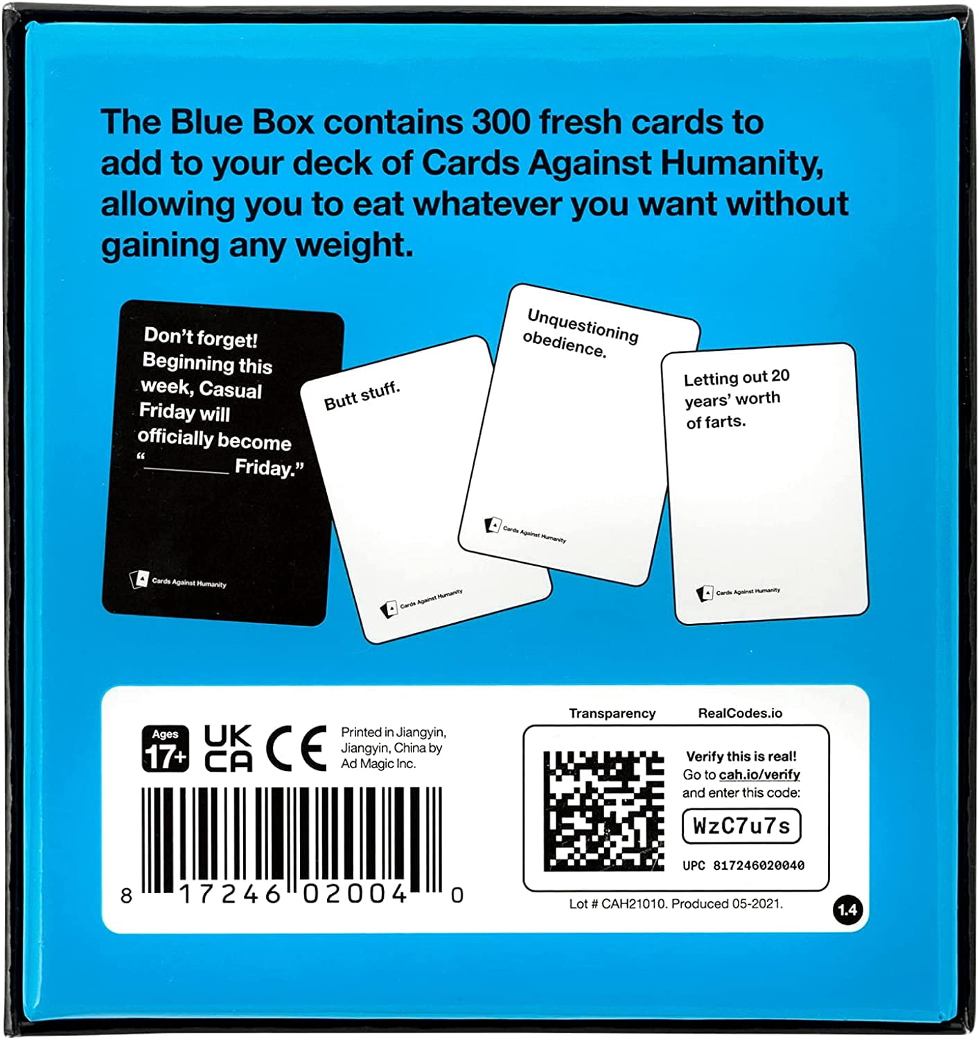 Cards Against Humanity: Blue Box • 300-card expansion , Black - Walmart.com