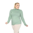 thumbnail image 2 of Stretch Is Comfort Women's Plus Size Warm Long Sleeve Turtleneck Top Sage Green 4X, 2 of 6