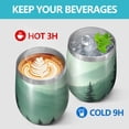 thumbnail image 4 of 12oz Stemless Wine Tumblers Misty Forest Landscape Vacuum Insulated Stainless Steel Travel Tumbler Cups Mug with Lid and Straw for Champaign,Cocktail,Beer with Cleaning Brush, 4 of 5