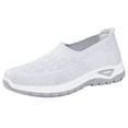 thumbnail image 2 of Aobny Easy Spirit Shoes Shoes Women Walking Shoes Flatform Mesh Shoes Shoes Soft Toe Slip-On Round Toe Flat Heel White Womens Shoes Casual,Size 39, 2 of 9