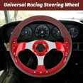 thumbnail image 4 of 13in Racing Style Steering Wheel, PU Leather 6 Hole Racing Steering Wheel for Car, with Aluminum Frame, Installation Screws & Wrench, 4 of 7