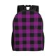 thumbnail image 1 of Balery Purple Black Plaid Mochila - Mochila Estilosa y Duradera para Laptop de 15 Pulgadas con Tela Oxford Impermeable, 1 of 8