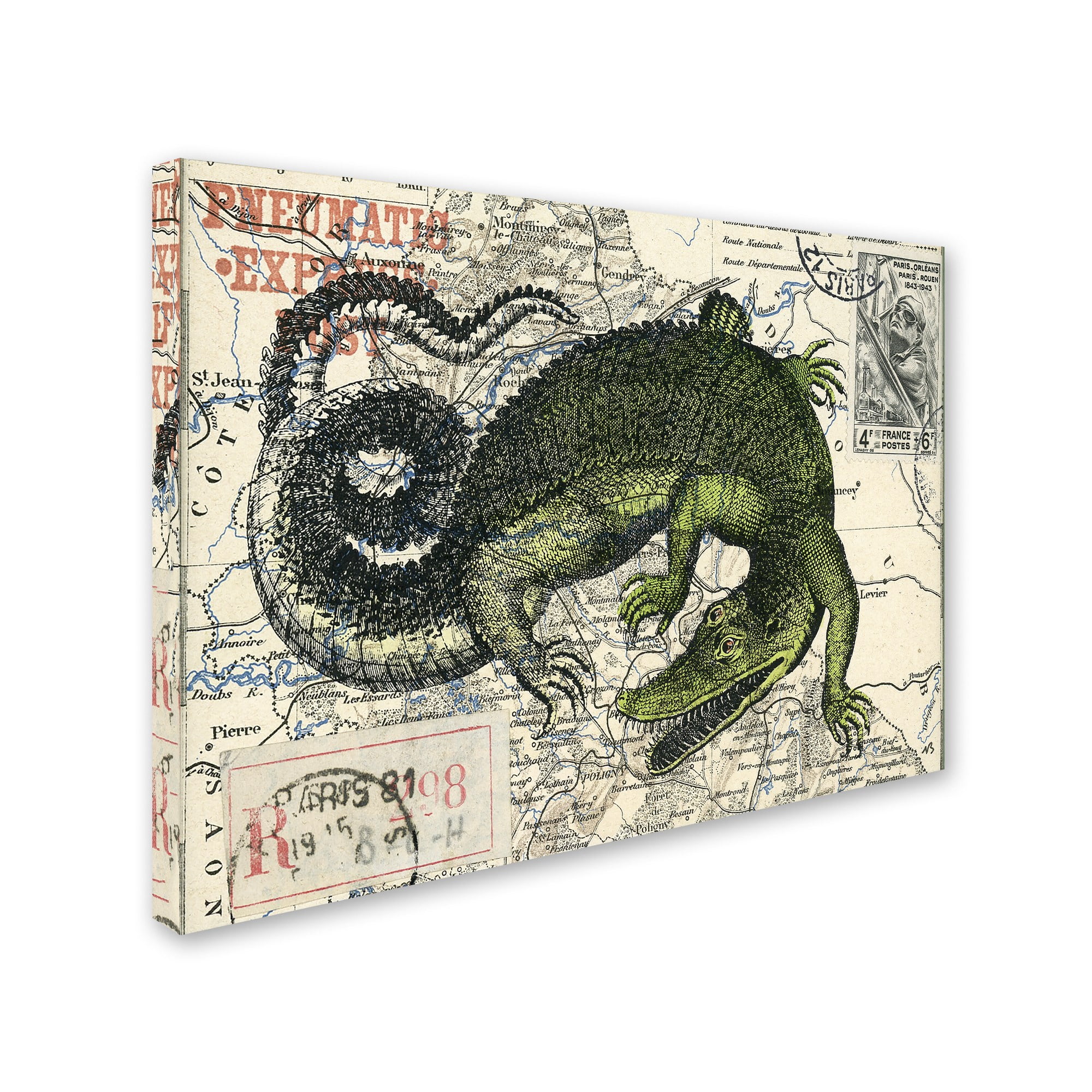 Trademark Fine Art 'Croc Map' Canvas Art by Nick Bantock