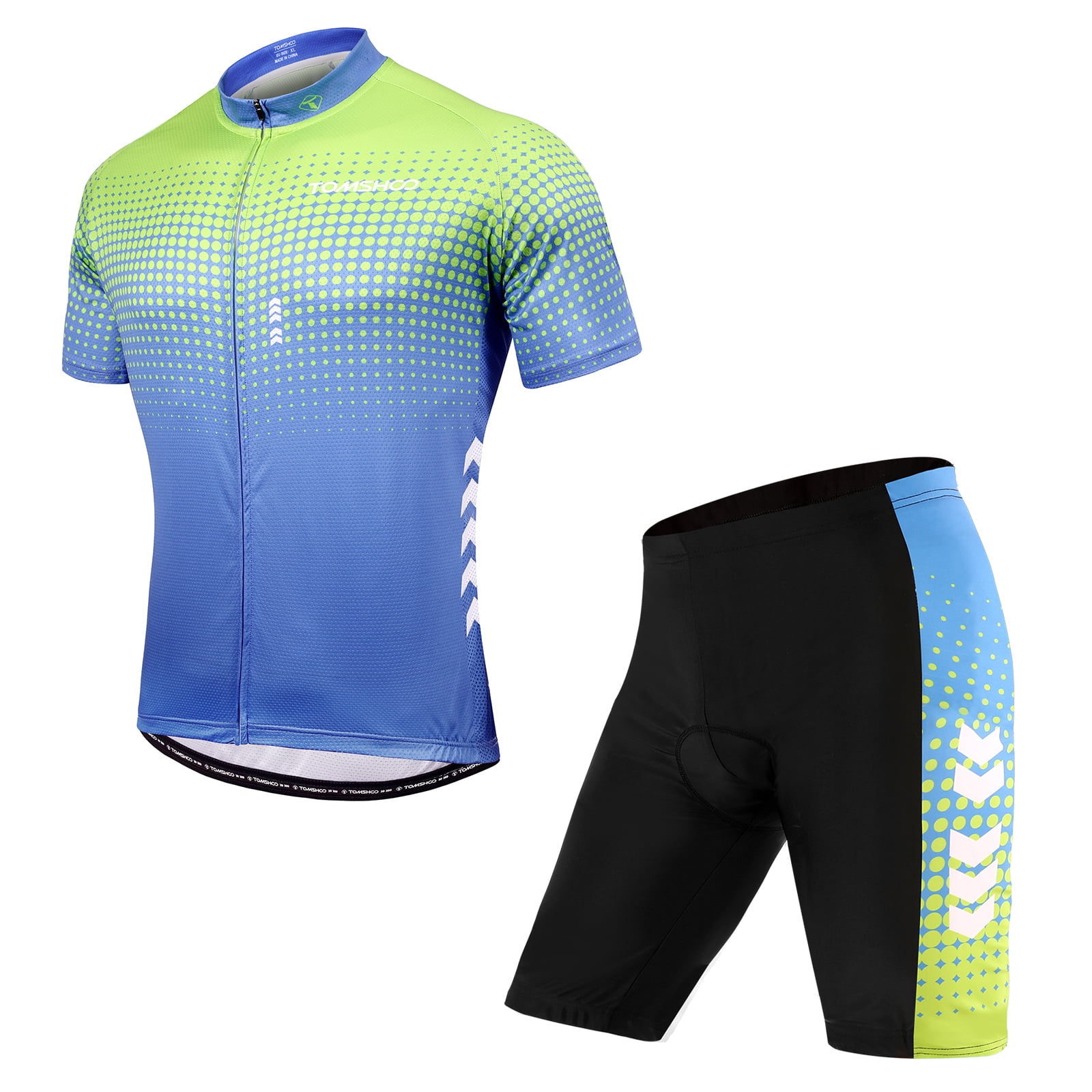 Men Cycling Jersey Bib Shorts Set Short Sleeve Summer Breathable Cycling Clothes 