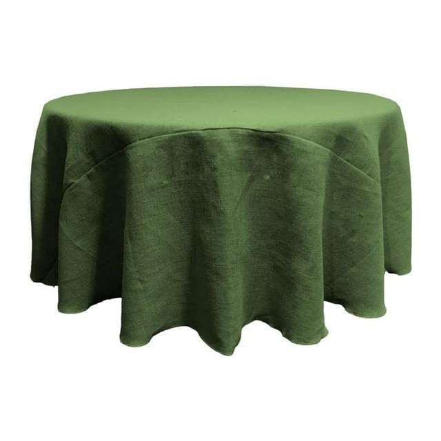 LA Linen TCBurlap120R-GreenHunter Round Dyed Natural Burlap Tablecloth, Hunter Green - 120 in.