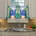 thumbnail image 2 of Yayeee Kitchen Curtains Tier Pair Light Filtering 27"x36" Rod Pocket Short Cafe Window Panel, Green Seaside, 2 of 7