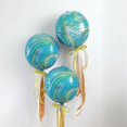 thumbnail image 6 of BalsaCircle 3 Blue Round 4D Orbz 13" Marble Mylar Foil Plain Balloons Wedding Decorations, 6 of 8