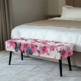thumbnail image 2 of FUIALDOLG Pink Hibiscus Flower Print Stretch Bench Covers Slipcover, Anti-Dust Bench Seat Protector, Washable Rectangle Seat Covers for Dining Room, Living Room, Kitchen, 2 of 7