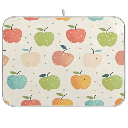 

Kitchen Drying Mat 18x24In Drying Dish Mat Dish Drying Mats Kitchen Countertop Multi-Function Drain Drying Mat Kitchen Table Coloured Apple