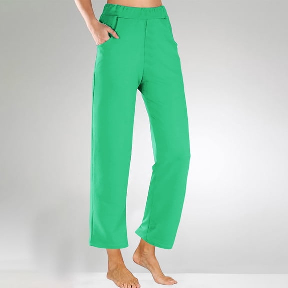 ClodeEU Women's High Stretch Yoga Sweatpants,Soft Casual Straight Leg Pants with Pockets Green^,Womens Plus XXL