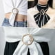 thumbnail image 4 of Hebilla de brocha con brocha de perlas de Fashion - Camiseta redonda y soporte para bufanda de seda - Botón metálico ligero de 1,2 pulgadas - 0,3 oz, 4 of 5