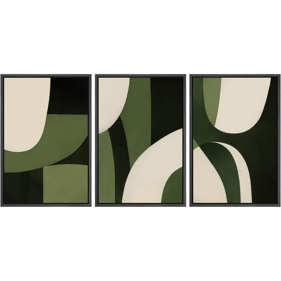 FCCUYE Framed Canvas Print Wall Art Set Pastoral Fields Rustic Wildflower Countryside Floral Landscape Illustrations Modern Colorful Ultra for Living Room, Bedroom, Office - 24"x36"x3 Natural