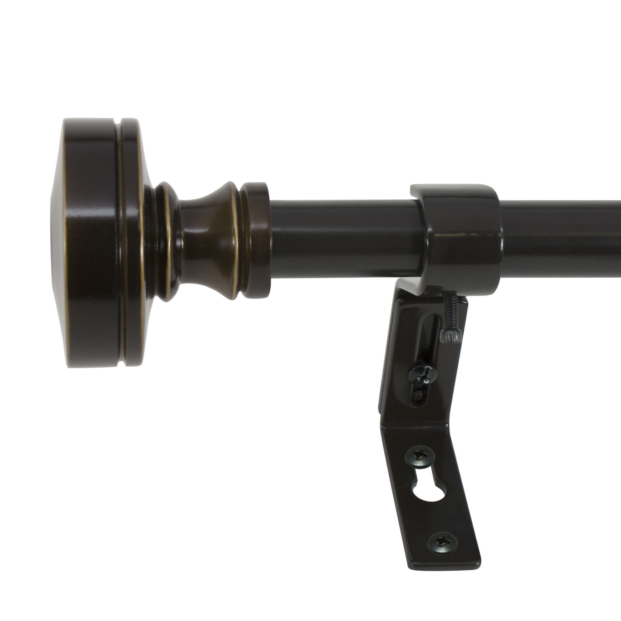 Decopolitan Channel Knob 3/4" Adjustable Drapery Rod Set