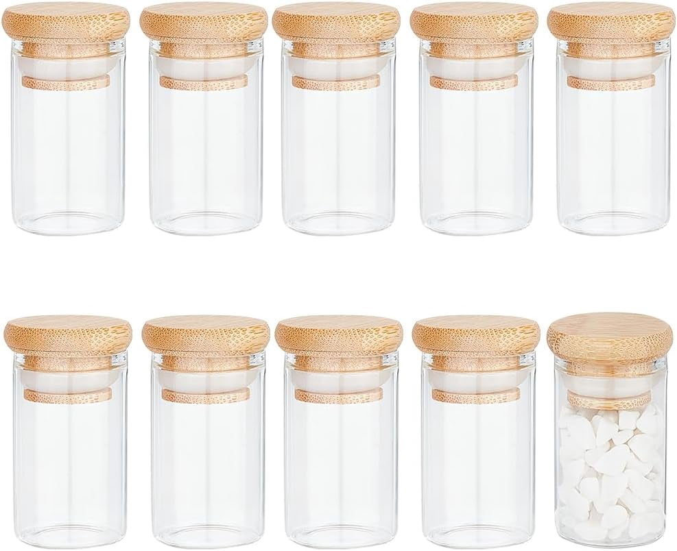 🔮 Scicalife 10 Minibotellas De Vidrio Con Tapón De Corcho – Frascos Pequeños DIY Para Bodas, Laboratorio, Aceites Esenciales Y Almacenamiento