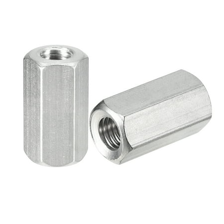 

M8 x 1.25-Pitch 24mm Length Coupling Nuts 6 Pack 304 Stainless Steel Metric Hex Rod Coupling Nuts