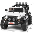 thumbnail image 2 of Gymax Voiture Électrique 12V pour Enfants avec Télécommande Boîte de Rangement Musique Blanc, 2 of 10