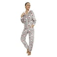 thumbnail image 2 of XIAOCHA Christmas Print Onesie For Women Hooded Zip Up Fleece Jumpsuit Nightwear, 2 of 5
