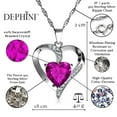 thumbnail image 2 of DEPHINI Pink Heart Necklace - 925 Sterling Silver Pendant CZ Crystal, 2 of 7