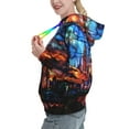 Pofeuu Magical Stained Glass Castle Print Womens Pullover Hoodie
