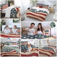 thumbnail image 5 of 3 Piece Vintage American Flag Duvet Cover Set California King,Microfiber Comforter/Quilt Cover with Corner Ties and 2 Pillowcases,Blue Red White Star US Flag All Season Bedding with Zipper Closure, 5 of 8