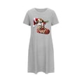 thumbnail image 5 of Sakmal Robe de Nuit Surdimensionnée pour Femmes Gris Nuage de Noël Extensible Vêtement de Nuit Manches Courtes Col Rond Court Bas de Noël Imprimé Chemises de Nuit P-2TG, 5 of 5