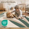 thumbnail image 4 of ODIKA 4'x6' Green Beige Earthy Abstract Leaves Washable Area Rug Modern Tropical Design with Organic Shapes Pet Friendly, Non-Shedding for Bedroom, Reading Nook, 4 of 7