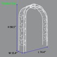 thumbnail image 5 of Cream White Metal Garden Arch - 74.4" Wide x 98.4" High Outdoor Arbor for Climbing Plants, Wedding Decor. Powder-coated iron trellis for roses, ivy, and garden events., 5 of 16