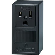 Leviton 50 Amp, 250 Volt, Surface Mounting Receptacle, Straight Blade, Industrial Grade, Grounding, 5378, Black