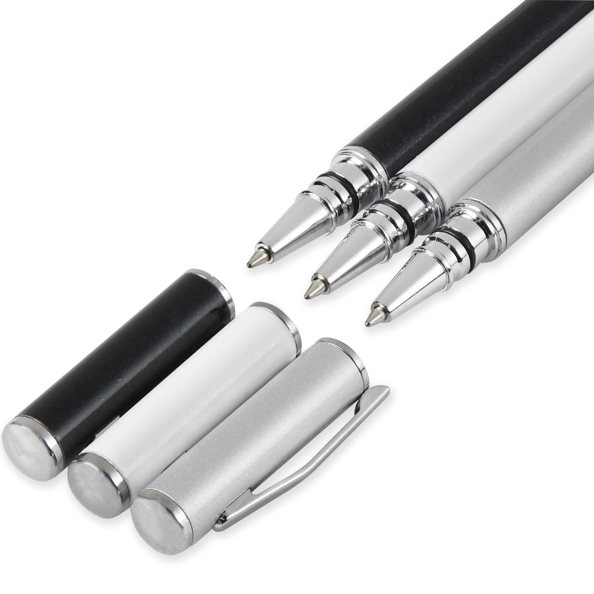 onn. 3-Piece Stylus Set, White/Black/Grey