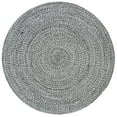 thumbnail image 2 of SAFAVIEH Braided Harmon Geometric Cotton Reversible Area Rug, Ivory/Black, 5' x 5' Round, 2 of 10