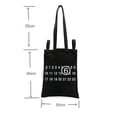 thumbnail image 2 of Canvas Bag Concise Style Canvas Bag Black Print Shoulder Bag Shopping Bag Tote Bag, 2 of 5