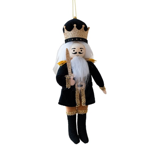 Nutcracker Hanging Ornament: Christmas Soldier Figure Stuffed King Fabric Nutcrackers Dolls Xmas Holiday Tree Decor For Holiday