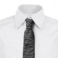 thumbnail image 2 of Doodle Necktie, Modern Optical Illusion Art, Dress Tie, 3.7", Charcoal Grey and White, by Ambesonne, 2 of 3