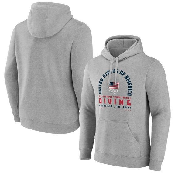 Men's Gray USA Diving 2024 U.S. Olympic Team Trials Arch Pullover Hoodie