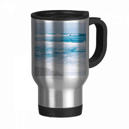 

Ocean Water Beach Science Nature Picture Travel Mug Flip Lid Stainless Steel Cup Car Tumbler Thermos