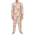 thumbnail image 3 of Uemuo Colorful Floral Pattern 2-Piece Loungewear Set - Men’s Soft Sleepwear, Cozy Winter PJs, Comfy Sleep Set-Medium, 3 of 7