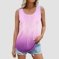 thumbnail image 2 of ZyeKqe Womens Plus Size Tank Tops Sleeveless Shirts Dressy Casual Blouses Pleated Tunic Top Gradient Color, 2 of 5