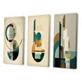 thumbnail image 3 of Designart "Retro Gold and Teal Full Moon Grace" Modern Geometric Wall Art Set Of 3 - Gold Abstract Gallery Wall Set For Home Decor, 3 of 7