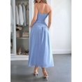 thumbnail image 6 of Women'S Summer Sleeveless Casual Dresses V-Neck Wrinkles Backless Party Dress Blue M, 6 of 7