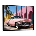 thumbnail image 2 of Designart "Pink Cadillac in Miami IV" Transportation Floater Framed Wall Art Print, 2 of 7
