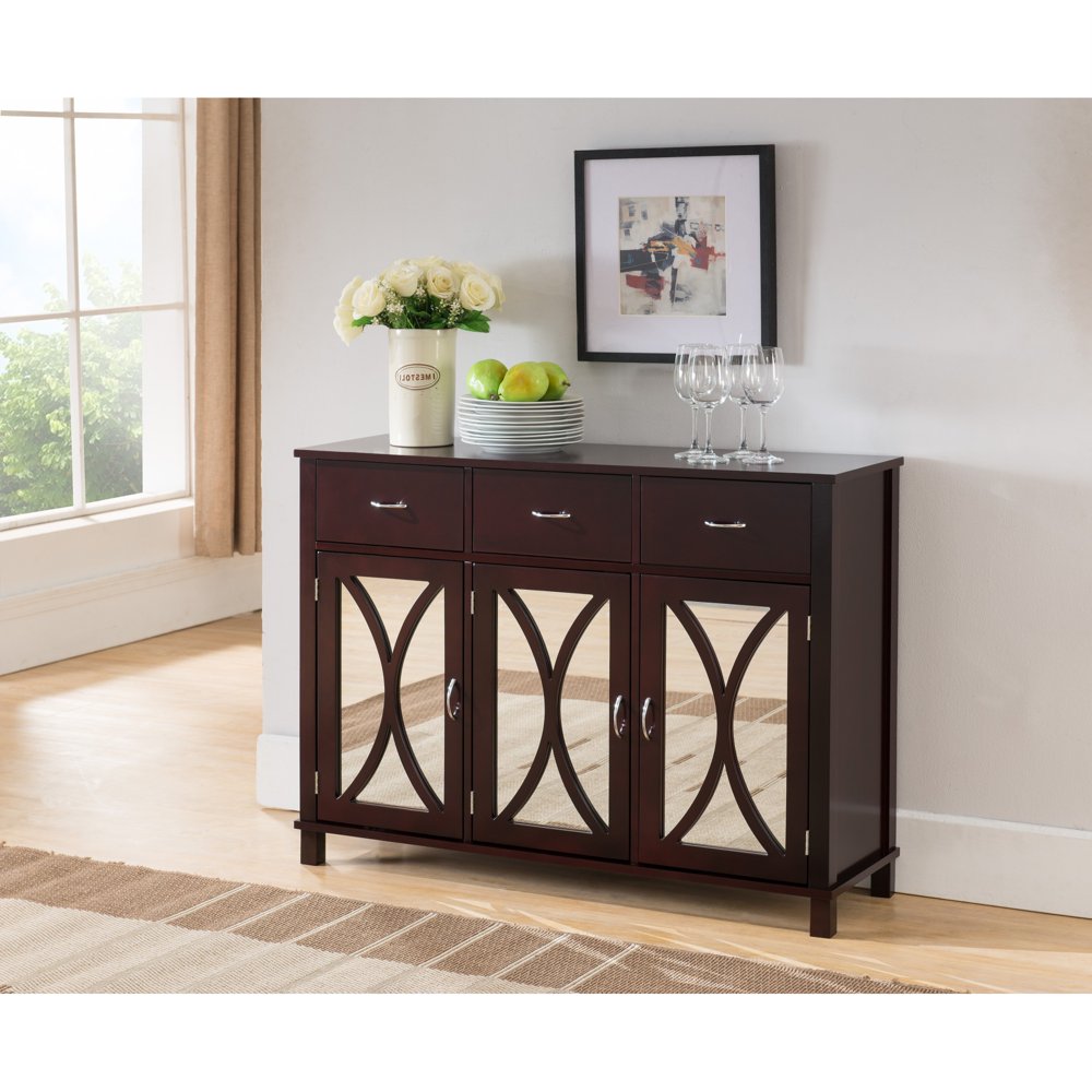 Espresso Wood Sideboard Buffet Server Console Table With Storage