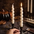 thumbnail image 5 of Twfbrm Halloween Spiral Taper Candles, 2 Packs 7 Inch Tall Candlesticks with Twisted Fat Design, Halloween Decoration Soy Wax Candle for Home, Dinner, Wedding, Party Favor, 5 of 8