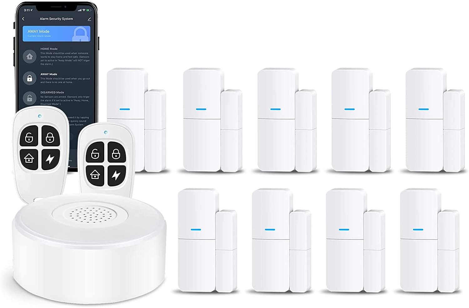 Home Alarm System(2nd Gen), 12 Pieces Smart Home Alarm Security System
