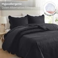 thumbnail image 3 of Ameha 3 Piece Reversible Quilt Set Ultra Soft Floral Coverlet Microfiber Bedding Set California King Black All Season, 3 of 4