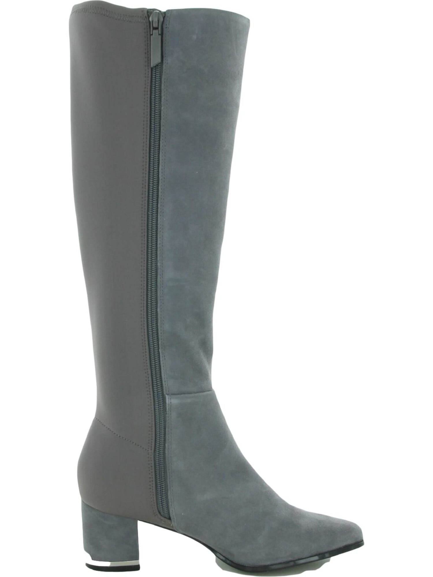 CALVIN KLEIN Womens Thunder Grey Gray Heel Plate Stretch Back