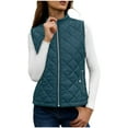 thumbnail image 2 of IROINNID Vest for Women Winter Fall Basic Button Vest Solid Keep Warm Sleeveless Jacket with Pocket,Dark Blue, 2 of 9