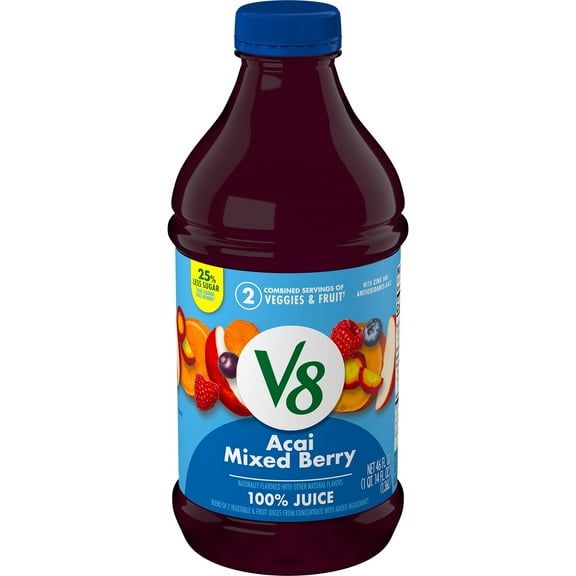 V8 Acai Mixed Berry 100% Fruit and Vegetable Juice, 46 fl oz Bottle