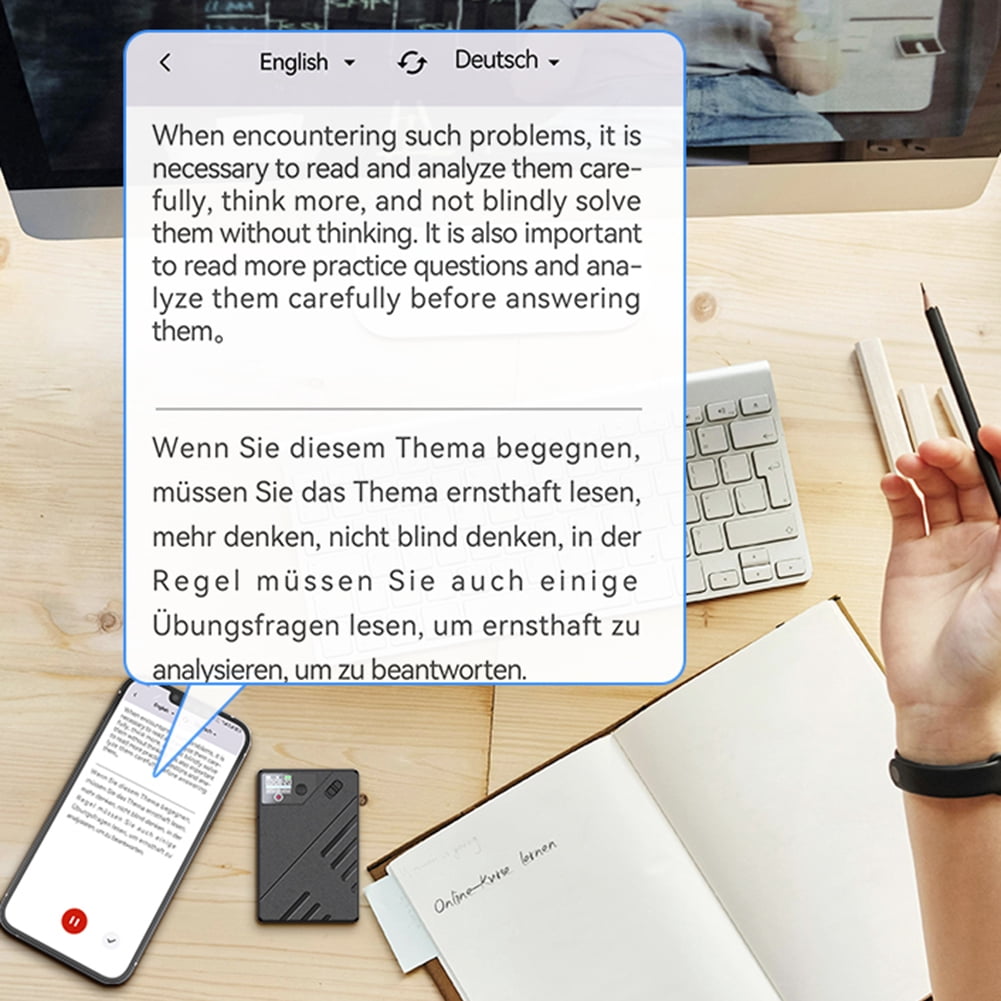 HUISZJ Audio Recorder, AI Voice Recorder GPT Intelligence Audio Recorder, APP Control Voice To Text Recorder for Lecture Meeting Interview (128G)
