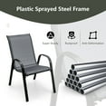 thumbnail image 6 of Costway Set of 4 Patio Dining Chairs Stackable Armrest Space Saving Garden Grey, 6 of 10
