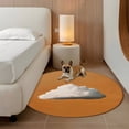 thumbnail image 3 of Orange Sky Round Rug 6ft Washable Circle Kitchen Rugs Non Slip Abstract Sky White Minimalist Large Area Rug Indoor Floor Carpet for Bedroom Living Room Home Office Dining Room Nursery, 3 of 9